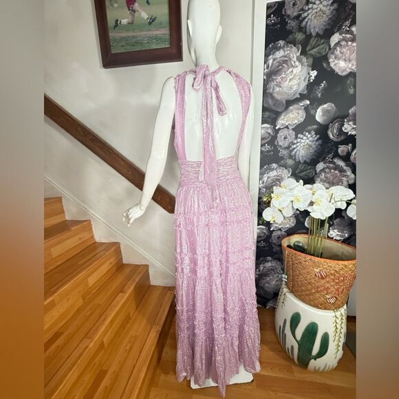 Anthropologie x BHLDNJuniperMetallicTiered
Backless High-Neck Gown/ size 2 - Picture 7 of 10